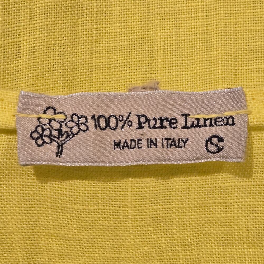 Made in Italy 100% Linen Maxi Dress Art to Wear Artsy Eclectic Aunt Lagenlook L - Picture 4 of 8